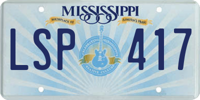 MS license plate LSP417
