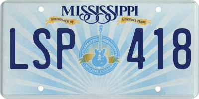 MS license plate LSP418