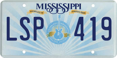 MS license plate LSP419