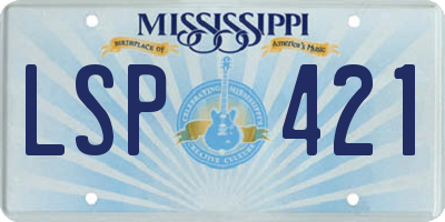 MS license plate LSP421