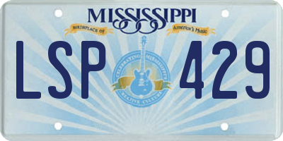 MS license plate LSP429