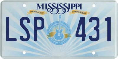 MS license plate LSP431