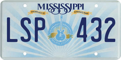 MS license plate LSP432