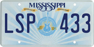 MS license plate LSP433