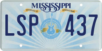 MS license plate LSP437