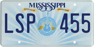 MS license plate LSP455