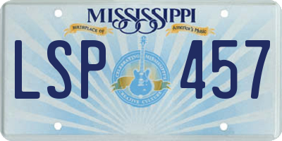 MS license plate LSP457
