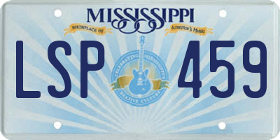 MS license plate LSP459