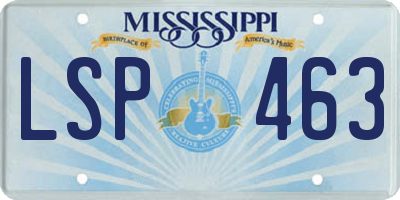 MS license plate LSP463