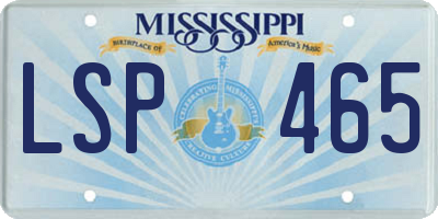 MS license plate LSP465