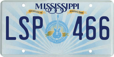 MS license plate LSP466