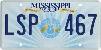 MS license plate LSP467