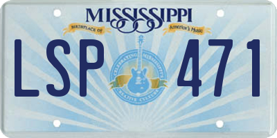 MS license plate LSP471