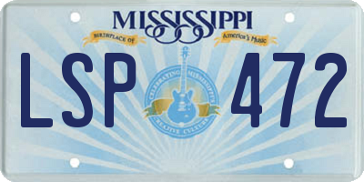 MS license plate LSP472