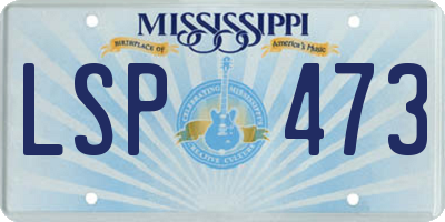 MS license plate LSP473