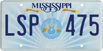 MS license plate LSP475