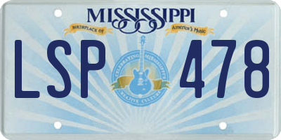 MS license plate LSP478