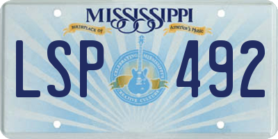 MS license plate LSP492