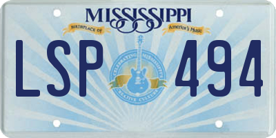 MS license plate LSP494