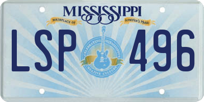 MS license plate LSP496