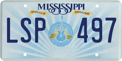 MS license plate LSP497