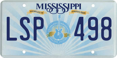 MS license plate LSP498