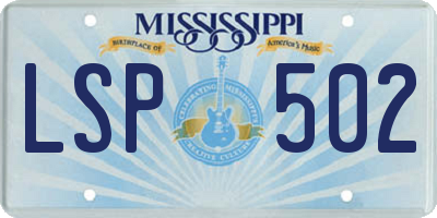 MS license plate LSP502
