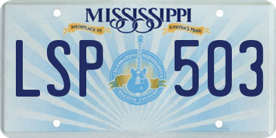 MS license plate LSP503