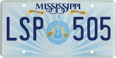 MS license plate LSP505