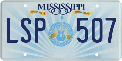 MS license plate LSP507