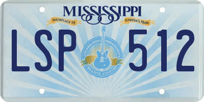MS license plate LSP512