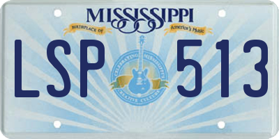 MS license plate LSP513