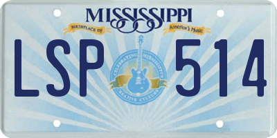 MS license plate LSP514