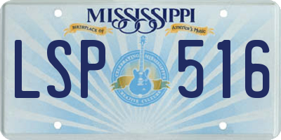 MS license plate LSP516