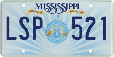 MS license plate LSP521