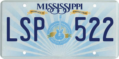MS license plate LSP522