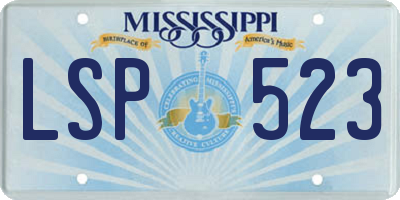 MS license plate LSP523