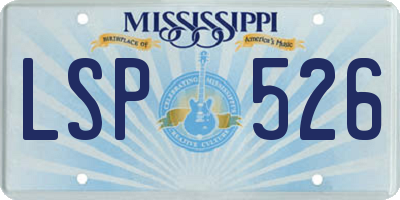 MS license plate LSP526