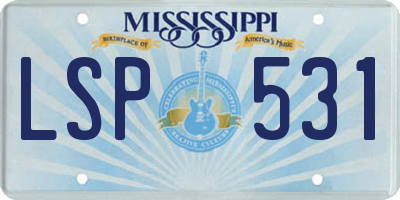 MS license plate LSP531