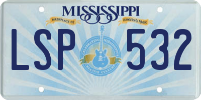 MS license plate LSP532