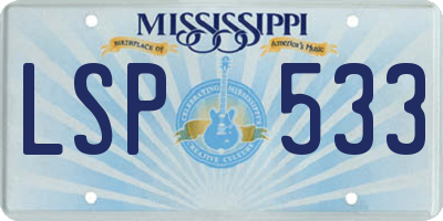 MS license plate LSP533