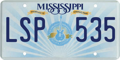 MS license plate LSP535