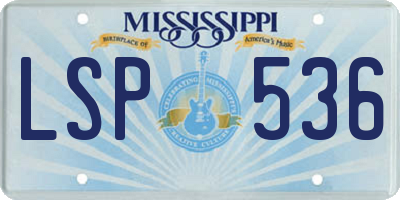 MS license plate LSP536