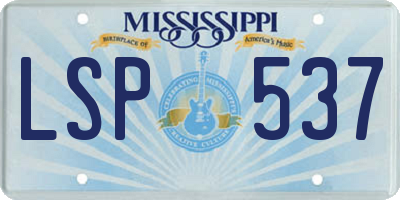 MS license plate LSP537