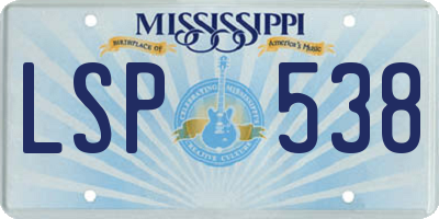 MS license plate LSP538