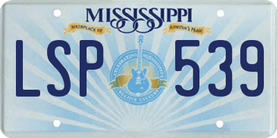 MS license plate LSP539