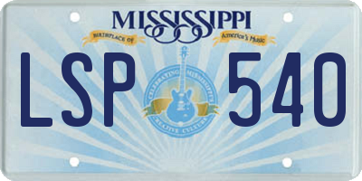 MS license plate LSP540