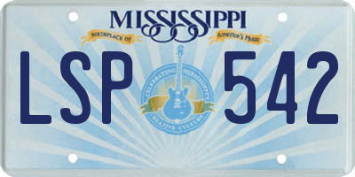 MS license plate LSP542