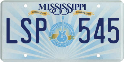 MS license plate LSP545