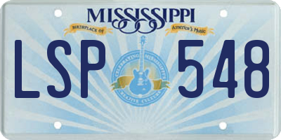 MS license plate LSP548